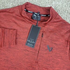 NWT Bauer Hockey Mens Small Red Performance Stretch Mock Neck Pullover